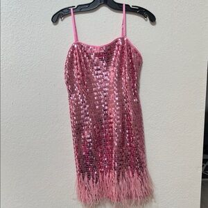 Anthropologie Pink Sequin Dress